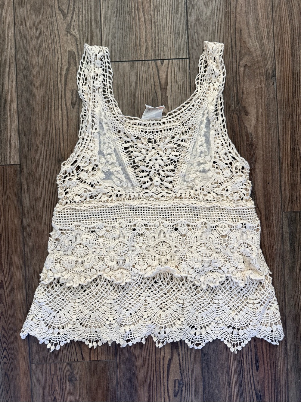 Noelle Cream Crochet Lace Tank Top